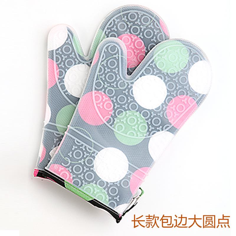 1Pcs Silicone Oven Glove Heatproof Mitten Kitchen Cooking Microwave Oven Mitt Non-slip Glove Thickening High Quality