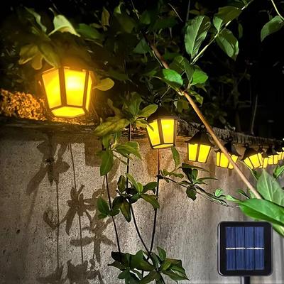 Solar-Laternen-Lichterkette für den Außenbereich, wasserdichte Lampe, Retro-Lichterkette für Veranda, Hof, Gartenzaun, Balkon, Weihnachtsdekoration