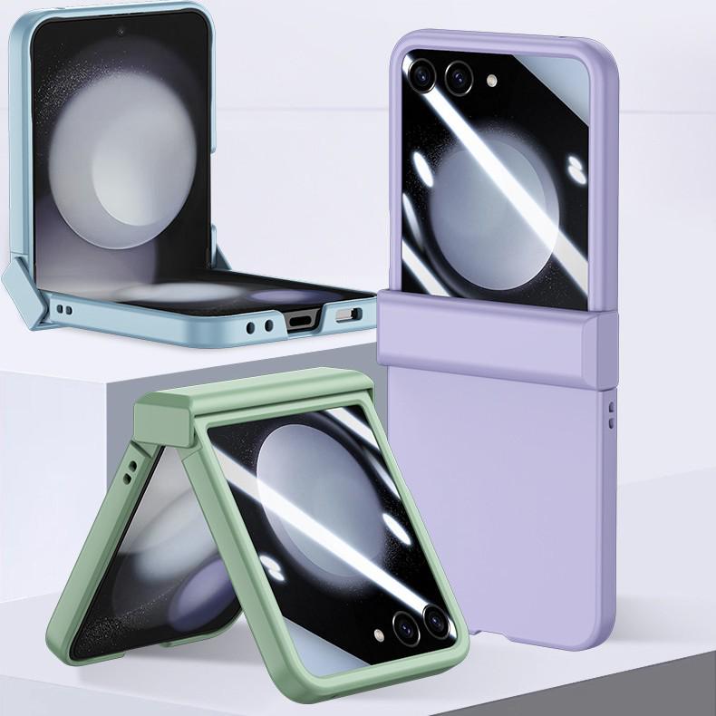 Samsung Z Flip7 Skin-Feel PC Protective Case: Full Coverage, Three-Piece Set for Flip4/5