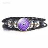 Naruto Inspired Sharingan Black Leather Men's Bracelet - Anime Gift