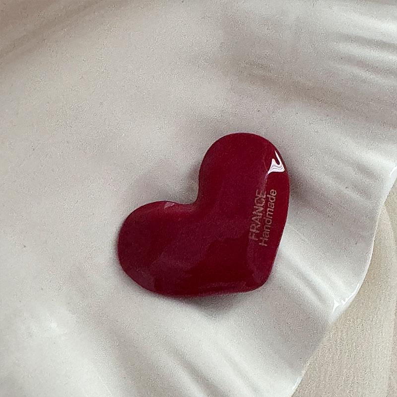 Festive Wine Red Bow Duckbill Hair Clip - Sweet Retro Style