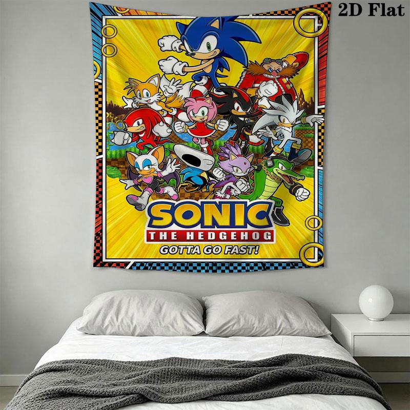 Hedgehog Sonic Cruise Wall Hanging Printed Fabric Blanket Decorative Tapestries for Bedroom Living Room Home Decor