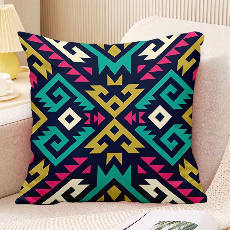 Bohemian Vintage Print Decorative Pillowcase Bedroom Living Room Square Cushion Pillowcase