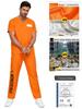 European-American Loose Orange Prisoner Jumpsuit for Halloween Cosplay