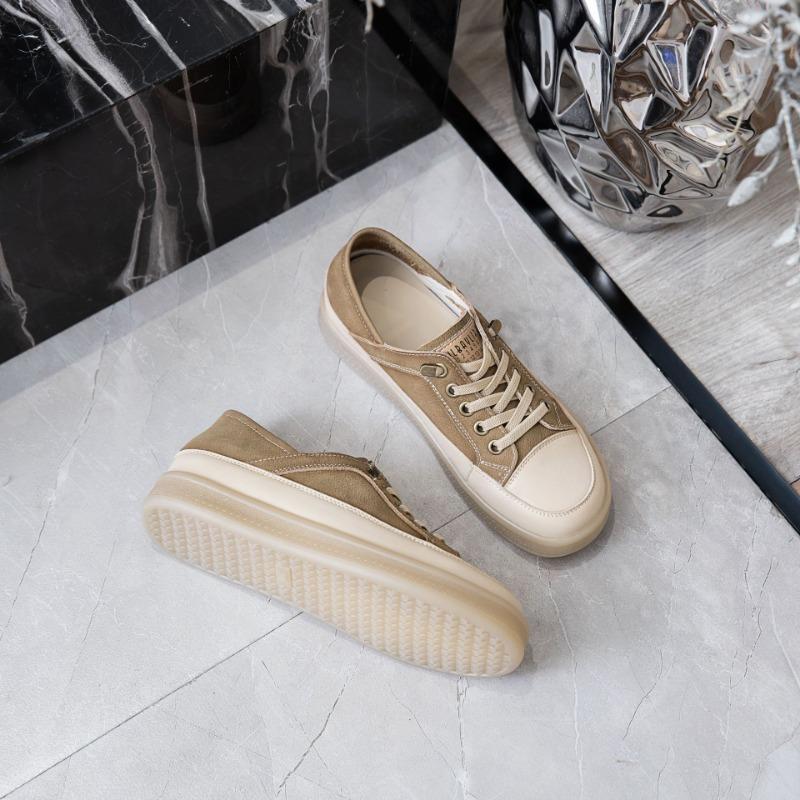 

Leather little white shoes women s new summer and autumn retro beef tendon soft-soled casual board shoes pregnant women one-pedal single shoes 40 хакі