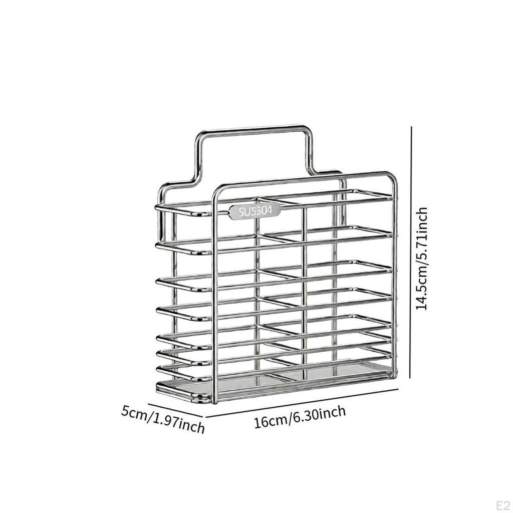 Chopsticks Holder Kitchen Utensils Wall Mount Household Utensil Cage with Drain Tray for