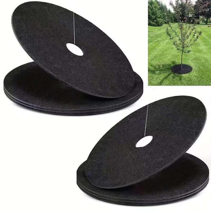 Weed Control Mats Non Woven Tree Rings Mulching Mats for Garden Decoration and Soil Moisture Preservation