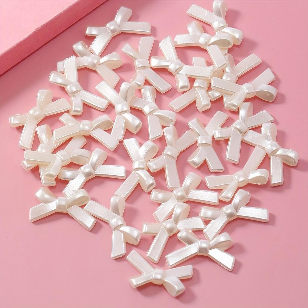 4050Pcs Abs Faux Pearl-Colored Bow Tie Shaped Beads For Jewelry Making Diy Bracelet Necklace Key Chain Accessories