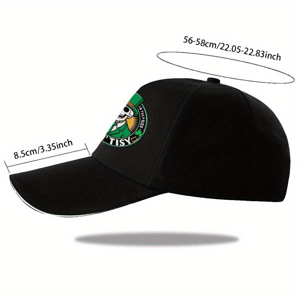 Skeleton Leprechaun St Patricks Day Baseball Cap Funny Drinking Skull Adjustable Polyester Hat Casual