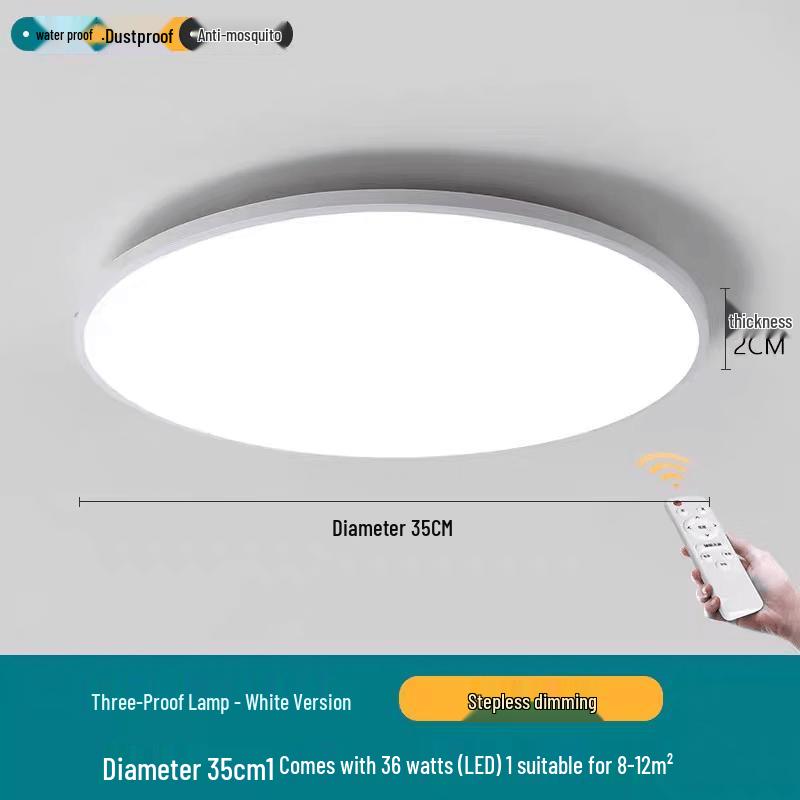 Yunpo LED Tri-proof Ultra-thin Round Ceiling Light