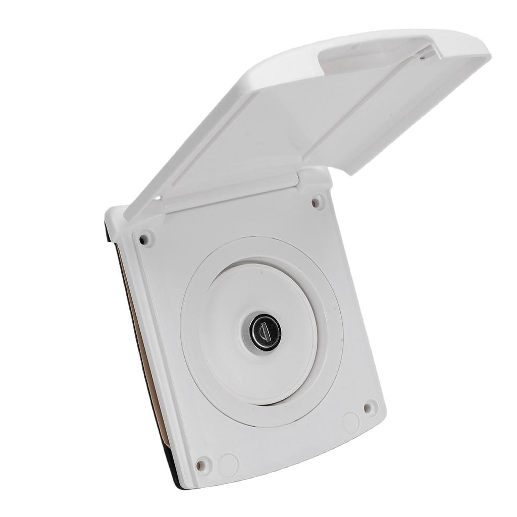 RV Gravity City Water Inlet White ABS with Magnetic Locking Cover for Boat Trailer