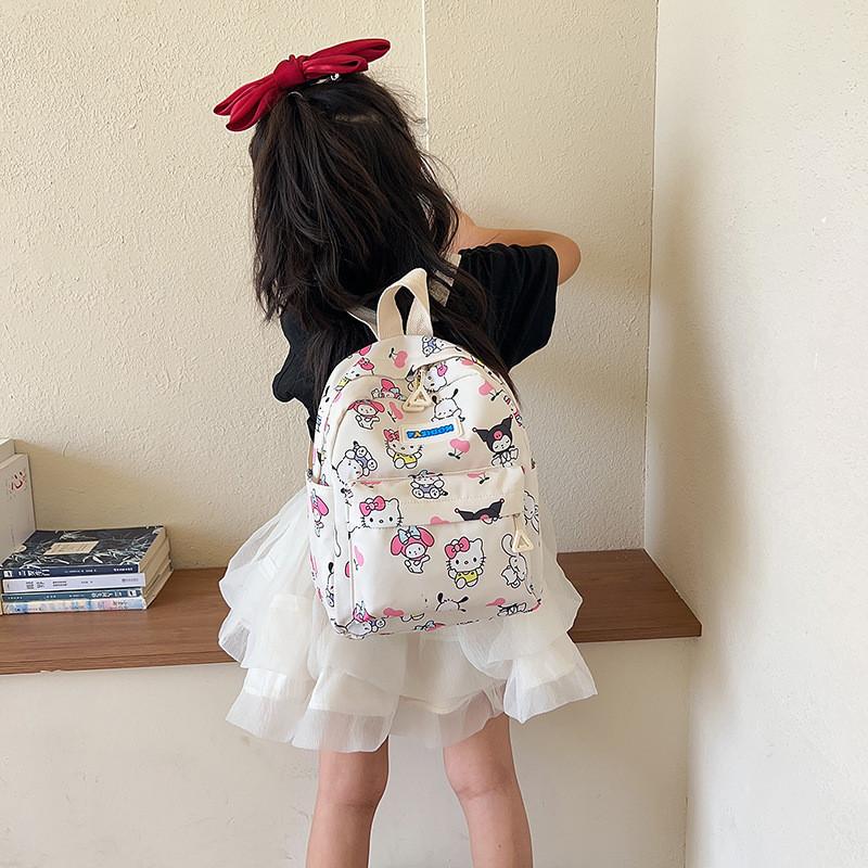 Adorable Cartoon Backpack Cute Girls Trendy Preschool Bag Durable Nylon Pink