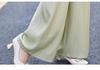 Chic Chiffon Suit: Round Neck Top & Wide-Leg Pants for Women 2026