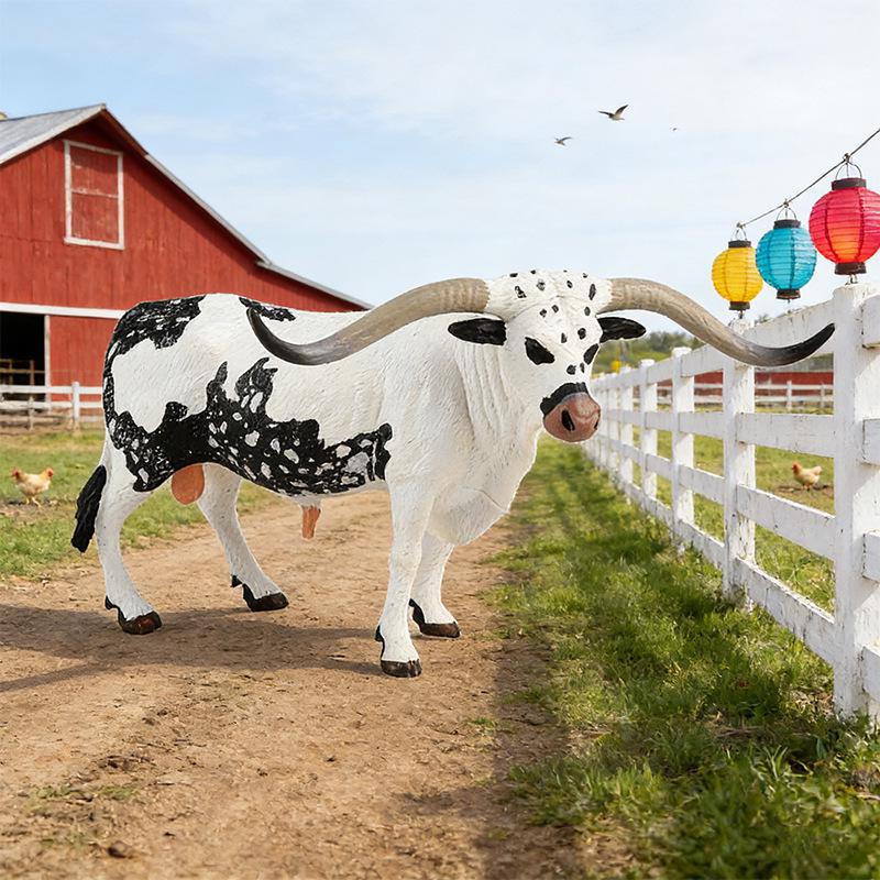 Realistic Holstein Bull Dairy Cow Simulation Toy for Children's Cognitive Development