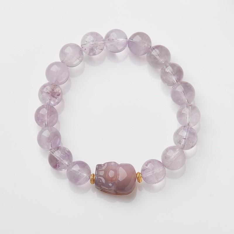 Handmade Purple Amethyst Crystal Bracelet Women With Natural Quartz Beads Boho Vintage Style