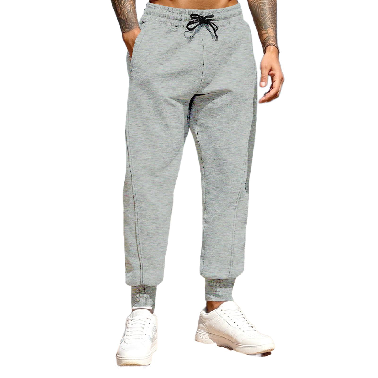 

Мужские спортивные штаны зауженного кроя для тренажерного зала с карманами и кулиской, джоггеры для мужчин, футбол, бег, тренировки XL светло-серый