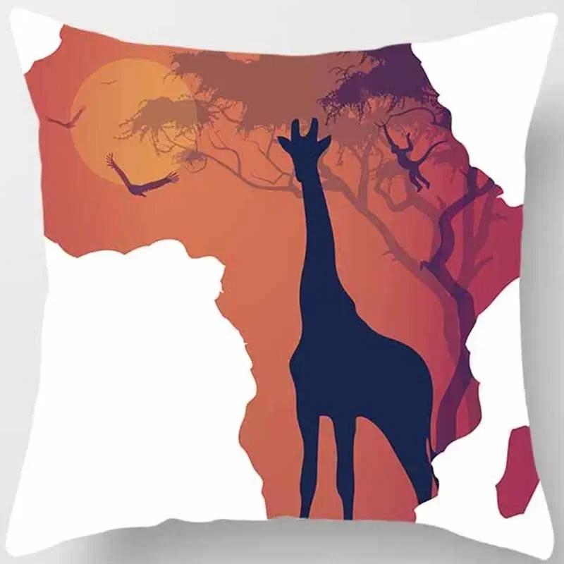 Animal Outline Pattern Decorative Pillow Cover Car Sofa Square Cushion Pillow Cover