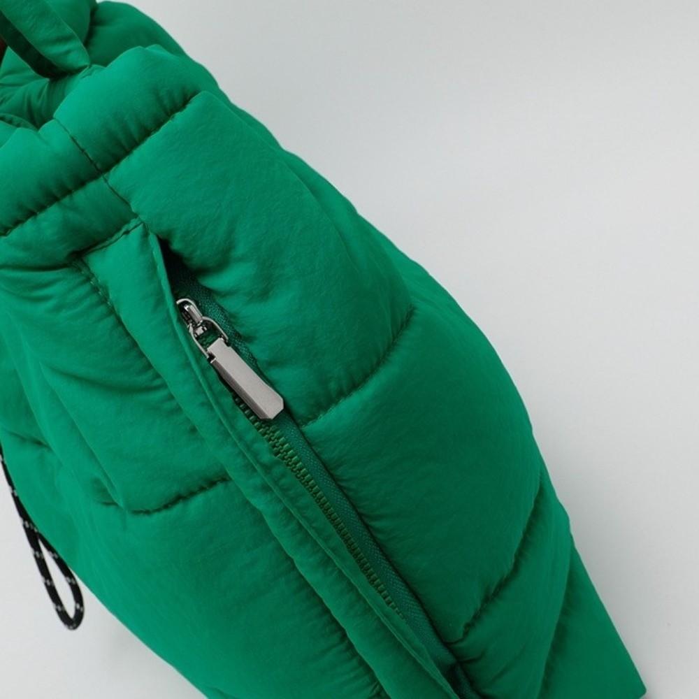 Down Drawstring Shoulder Bag Versatile Large Capacity Underarm Bags Puffy Quilted Tote Bag  Daily