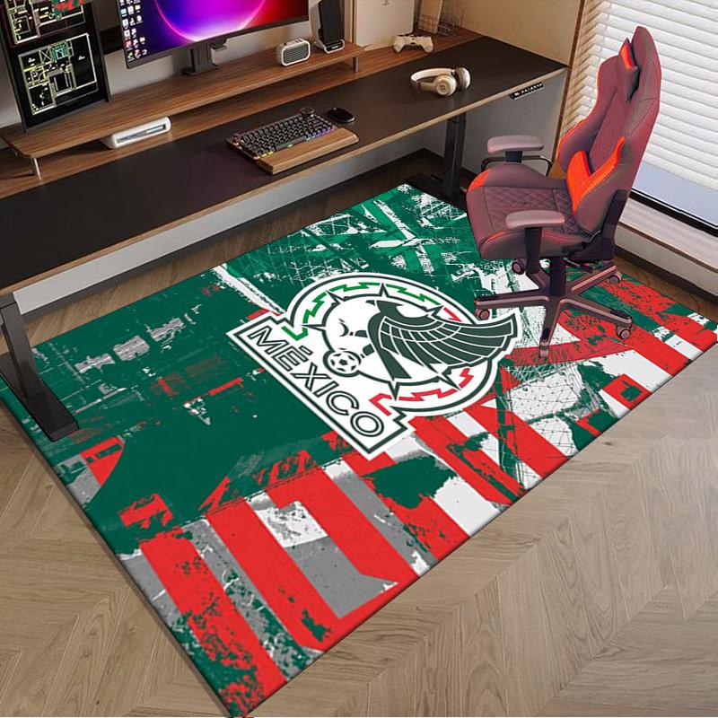 Mexico Football Crest Area Rug for Office, Chair Rug, Decorative Carpet Livingroom Mat, Large Size Fan gifts Christmas gifts