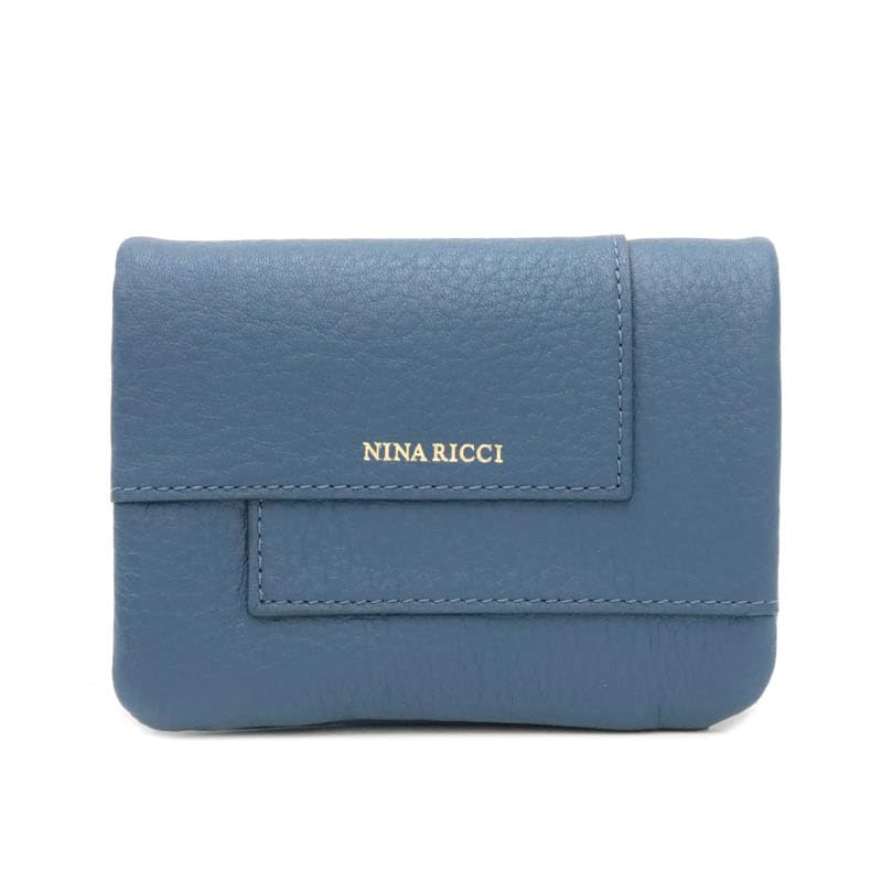 Структурированный кошелек Nina Ricci 85-1275, женский складной кошелек, синий