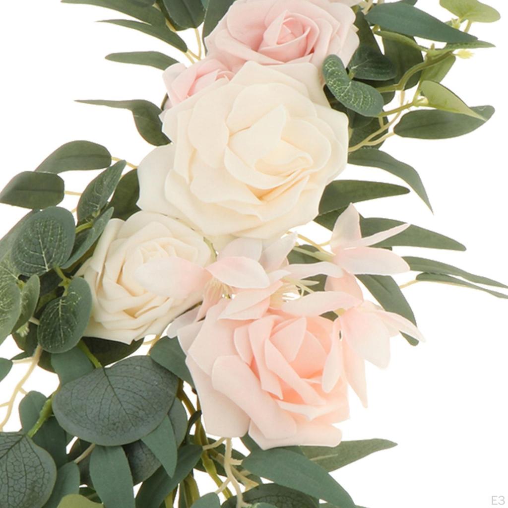2 Pieces Silk Wedding Arch Flowers, Flowers Swag Garland Hanging Display Plant for Sign Holiday