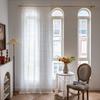 White Lace Flower Jacquard Curtain Finished Gauze Curtain Living Room Balcony Bedroom Non-Punching Curtain Finished Curtain