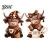 Coffee Corner Shelf Accessory 2Pcs Cow Figurine Cute Resin Animal Statue for Home Desk Calf Bar Decor Cafe Style Tabletop Ornament Creative