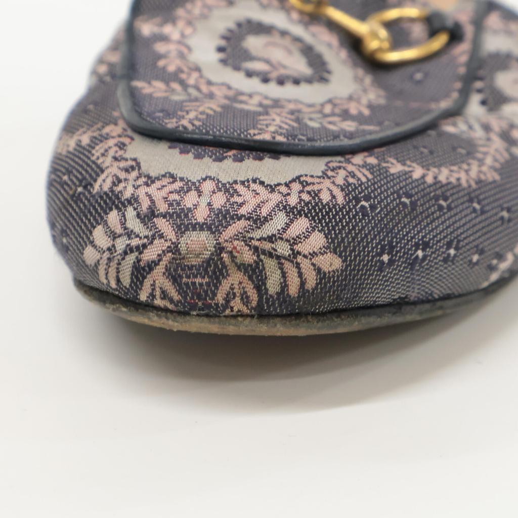 GUCCI 423514 Princetown Horsebit Slippers/Sandals shoes 36 Navy systemUsed