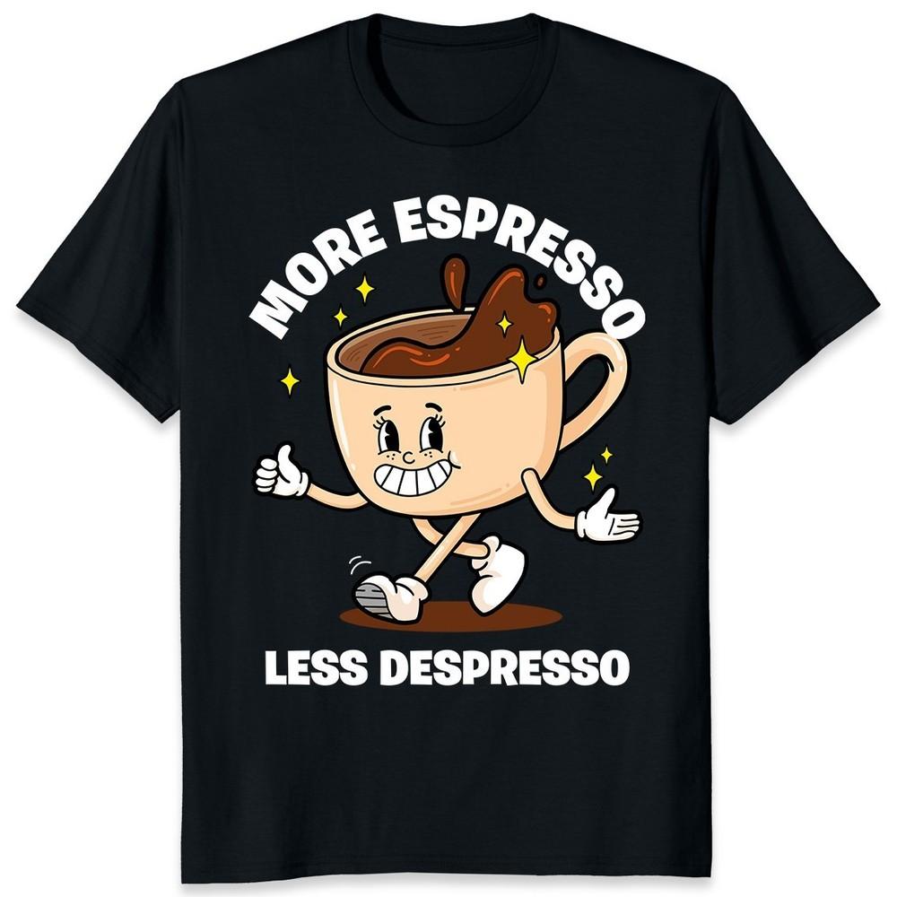 More Espresso Less Depresso Retro Coffee Cup T-shirt