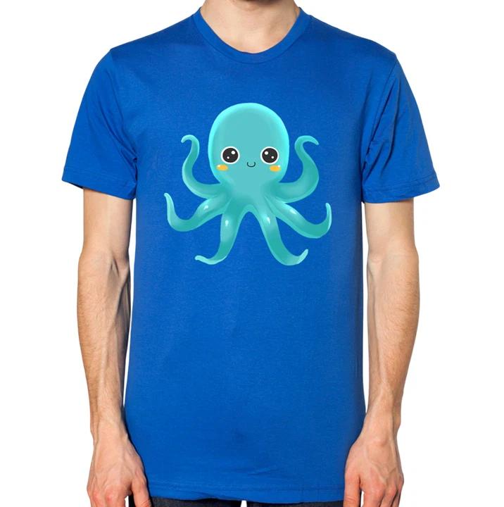 Octopus Cartoon T-Shirt L