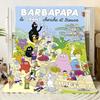 BARBAPAPA il GRANDE Cerca e Trova Coperta Peluche - Accogliente Coperta da Divano Cartone Animato con Vivaci Personaggi Barbapapa in un Gioco