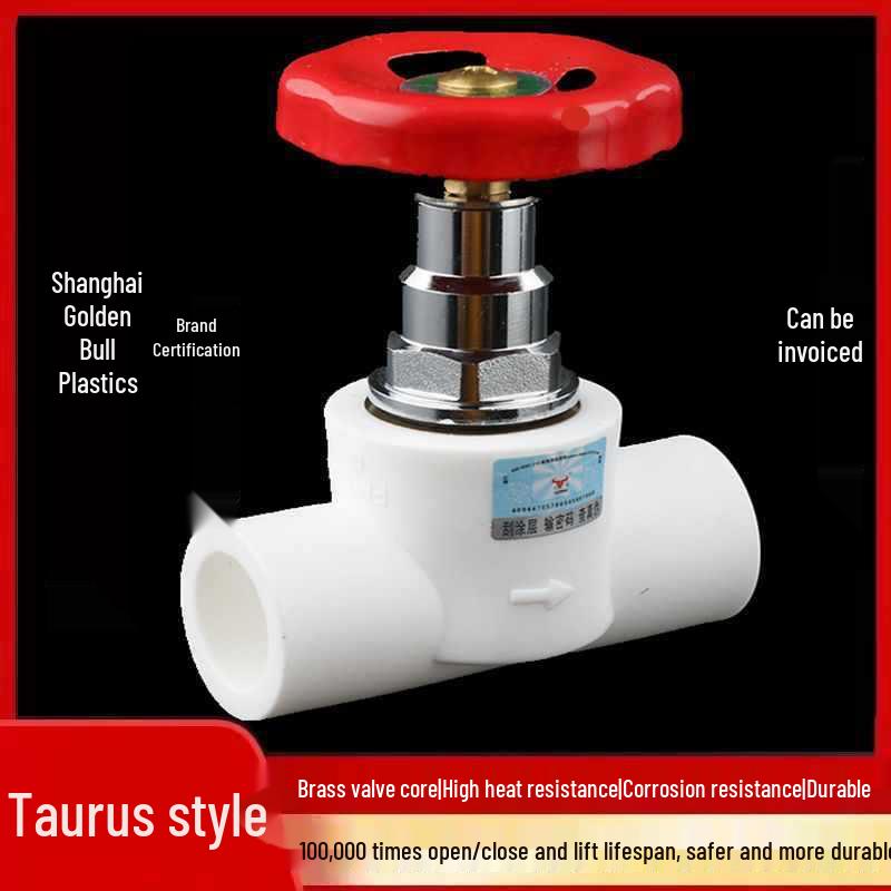 PPR Rising Stem Stop Valve with Copper Core for Water Pipe Fittings