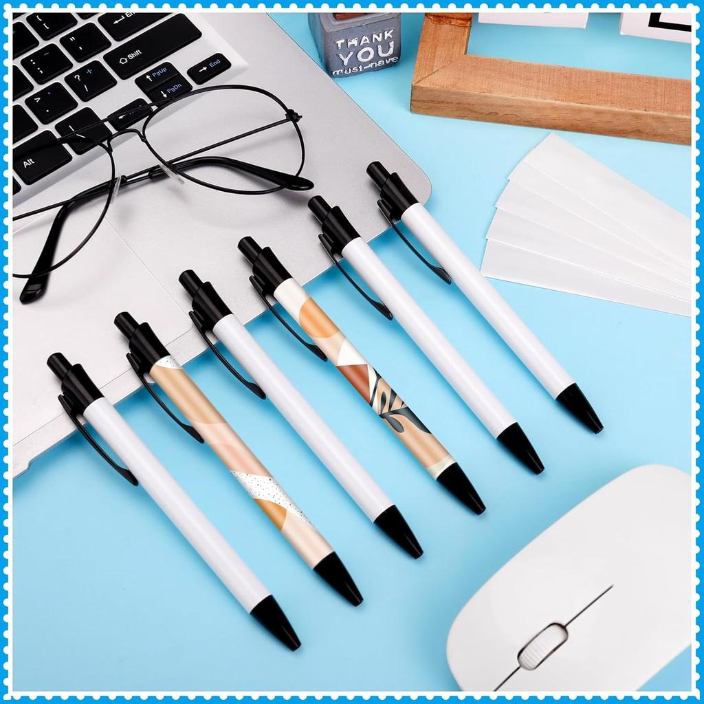 36 PCS Sublimation Coated Pens with Heat Shrink Wrap and ized Clip for DIY Office Home School Stationery Supplies