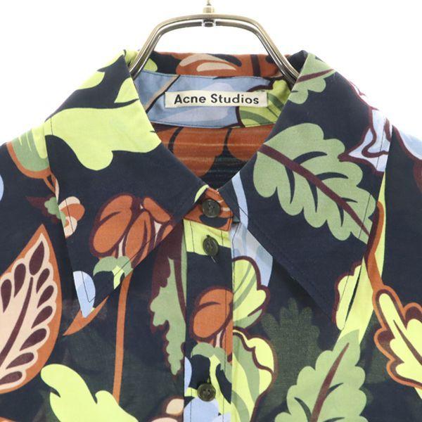 Acne Studios Overall Handle Long Sleeve Shirt 165/80A Navy Blue Blouse Women Used