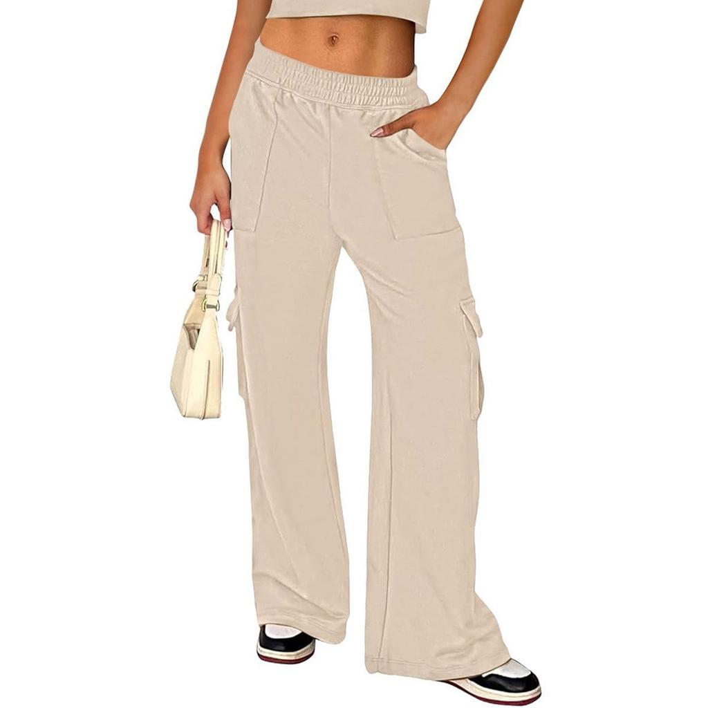 Dámské zimní tepláky Jednobarevné Kalhoty pro volný čas Dámské fleecové tepláky Rovné široké nohavice