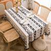 Tovaglia nordica con stampa a nappe in cotone lino antimacchia - Resistente al calore per casa e sala da pranzo