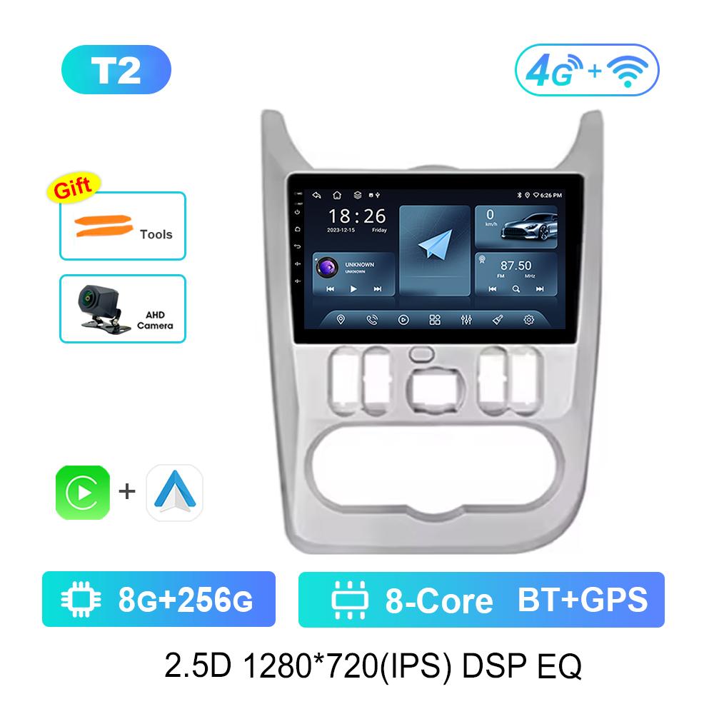 Car Radio Multimedia player for Renault Logan 1 Sandero 2009 - 2015 Android OS Wireless Carplay WiFi Head Unit GPS Navigation