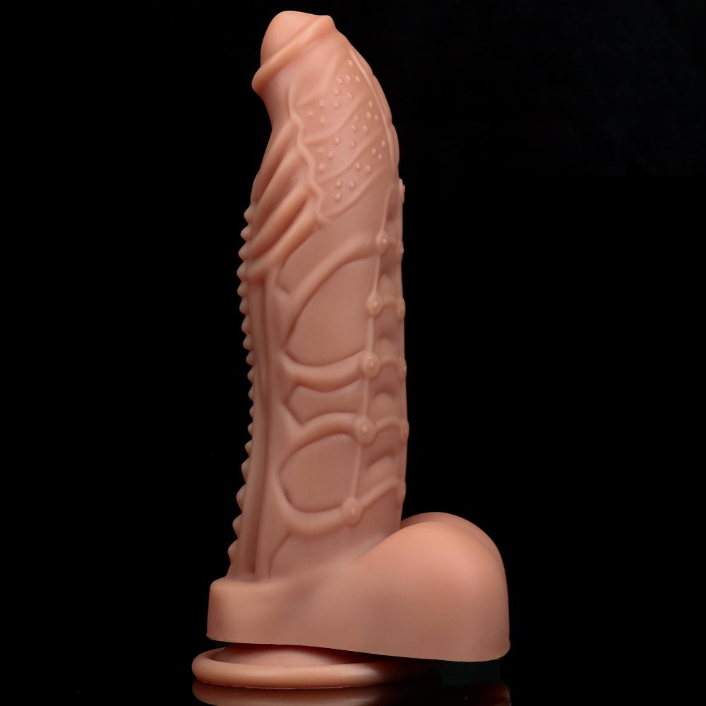 Silica Gel Realistic Dildos for Women Skin Sliding Foreskin Testicles Dildo Anal Vaginal Stimulation Strap on Big Penis Sex Toys For