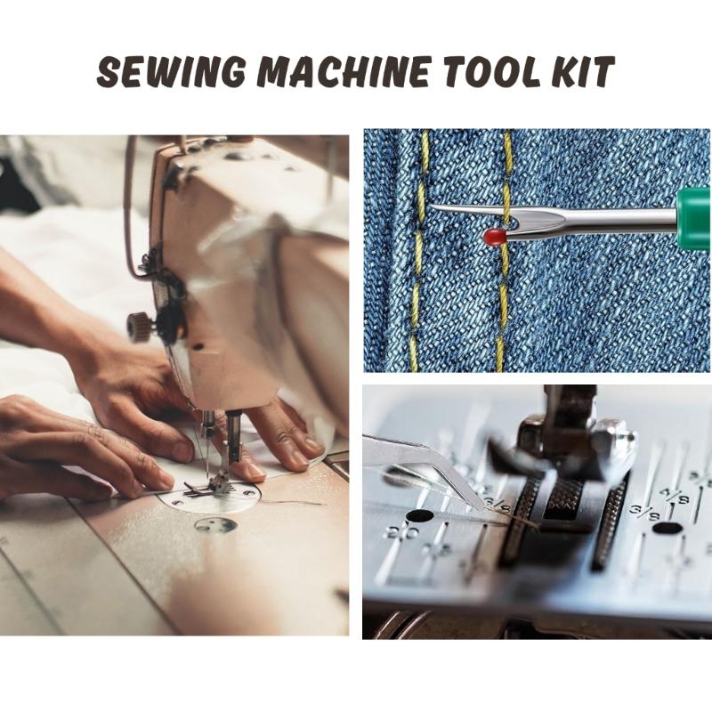 14 Stück Nähmaschinen-Reinigungssets Nähmaschinen-Reparaturwerkzeug Beinhaltet Pinzette Doppelkopf-Bürste Schraubendreher Reparatur