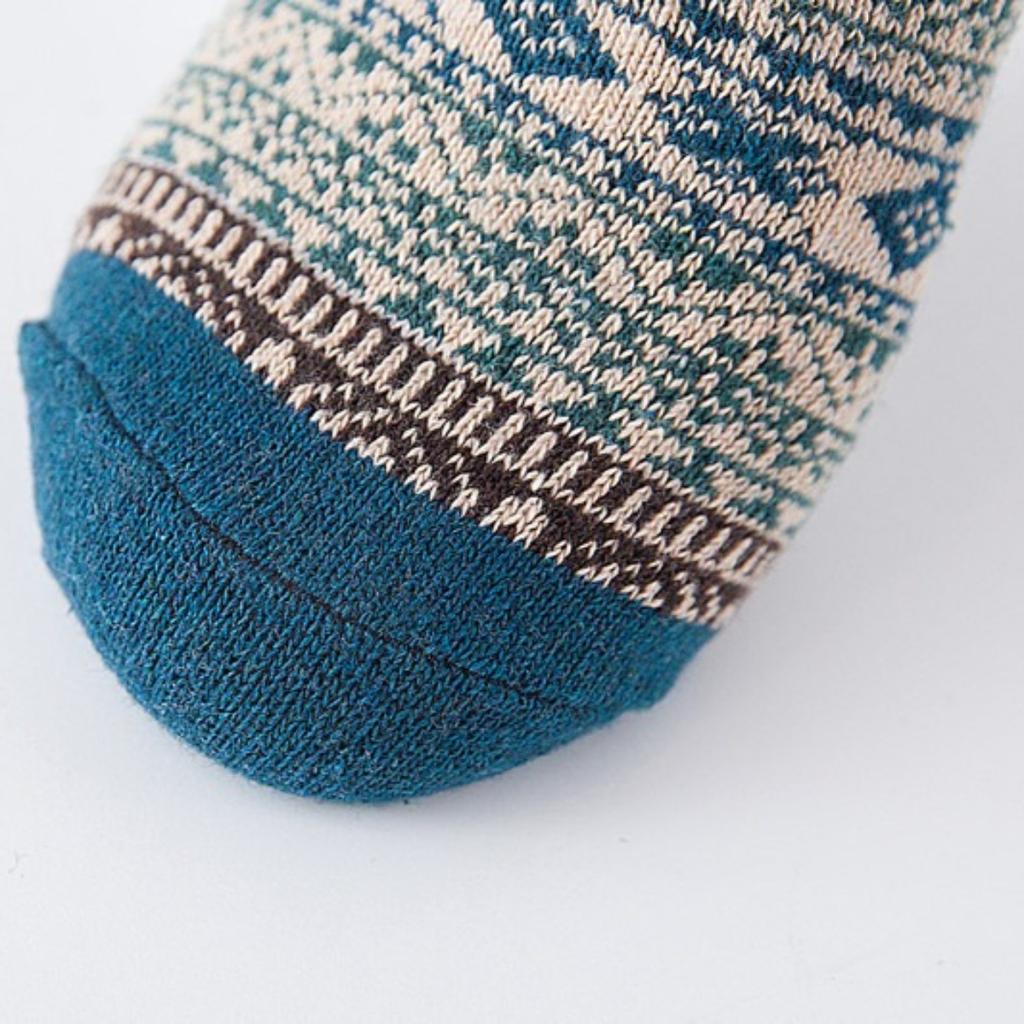 Socks, Plush Socks, Men's, Ethnic Style, Warm Socks, Mid Length Socks, Striped Socks, Coral Fleece Socks