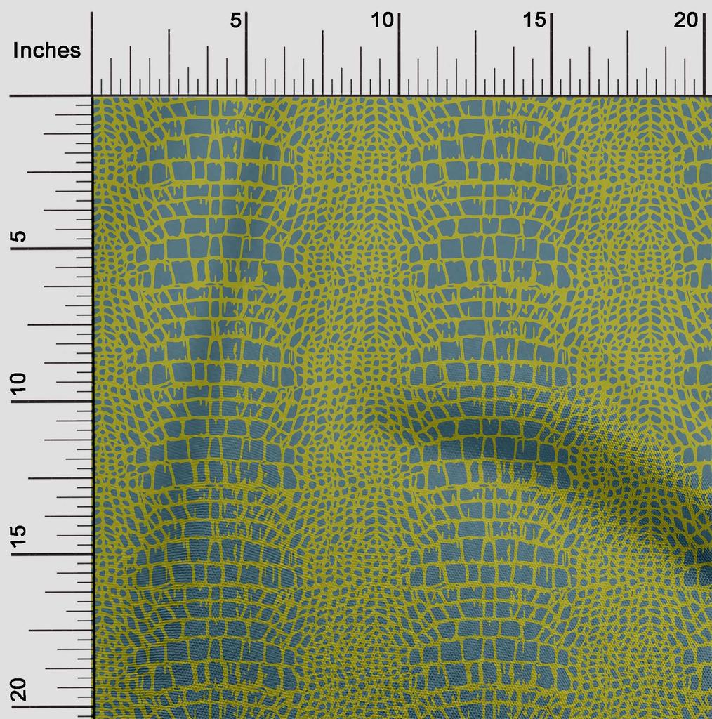 oneOone Bavlněný Flex Látka Limetkově Zelená Krokodýlí Zvířecí Kůže Quiltingové Potřeby Potisk Šicí Látka Na Yard 40 Palců