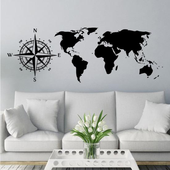 

Карта мира компас съемный стикер на стену спальня изголовье наклейка домашний декор Yousheng