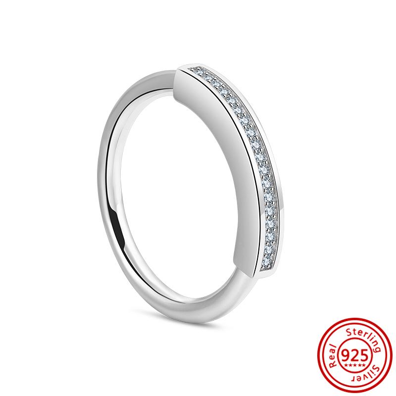 New Original 925 Sterling Silver Ring Love Heart Wishbone Moon Sun Rings Crystal Rose Gold for Women Wedding Gift Luxury Jewelry