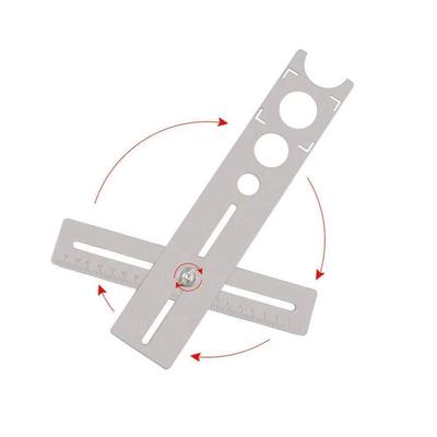 Fliesenbohrer Einstellbarer Fliesenlocator Hohe Härte Marmoröffner Markierungspositionslineal Lochschneider
