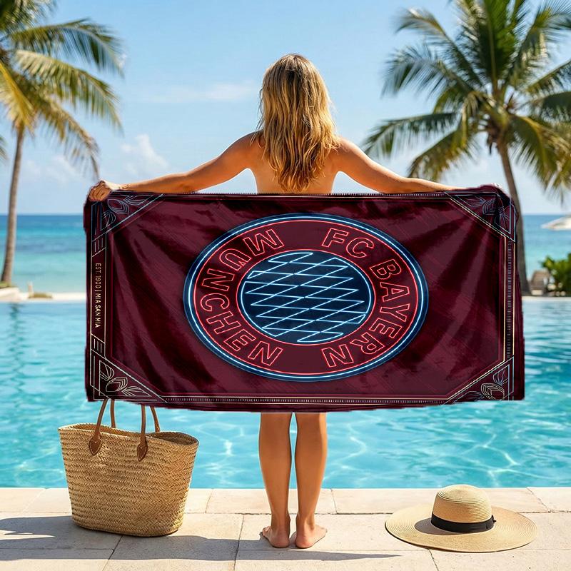 Bayern Munich Print Quick Dry Beach Towel Microfiber Absorbent Portable Travel Swimming Towel