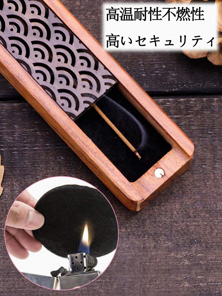 Incense Burner, Incense Holder, Incense Dishes with Lid, Horizontal Incense Burner with Non-flammable Cotton, Free Exquisite Incense Box Storage Bag,