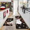 VIKAMA2pcs Christmas-Themed Rug Set Stain-Resistant  Non-Slip Entrance Hallway Doormats Kitchen  Laundry Room Rugs Home Decor