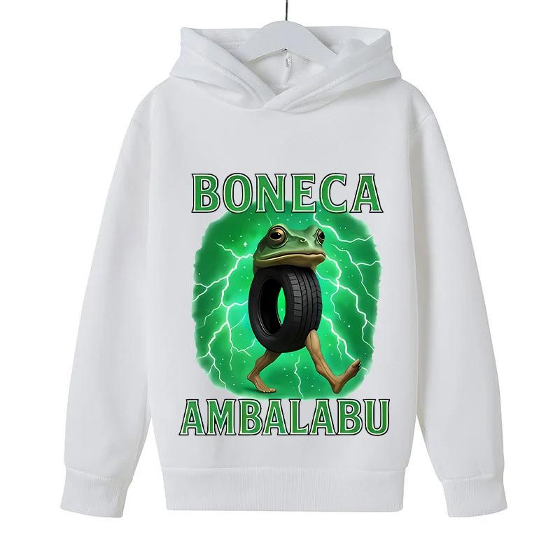 Kids Long Sleeve Hoodie Viral Italian Brainrot Meme Mixed Creature Graphic Pullover Sweatshirt Autumn Winter Casual Sport Daily Wear Tops