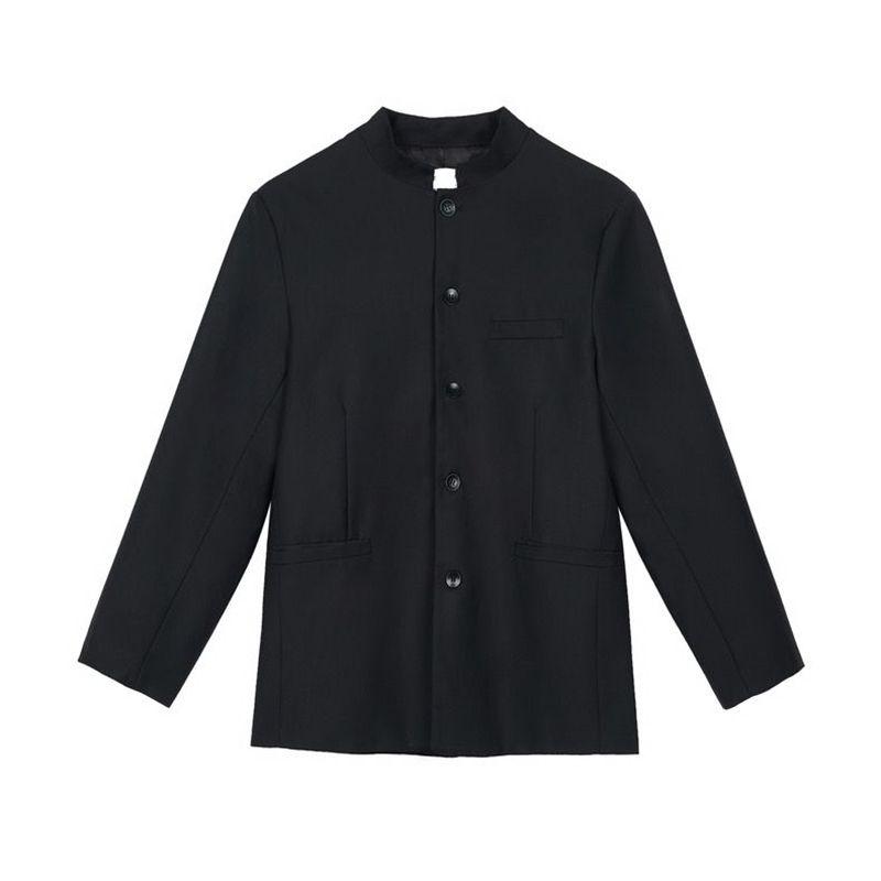 

Туника в китайском стиле, мужской костюм с воротником-стойкой, мужской костюм, пальто большого размера XL чёрный