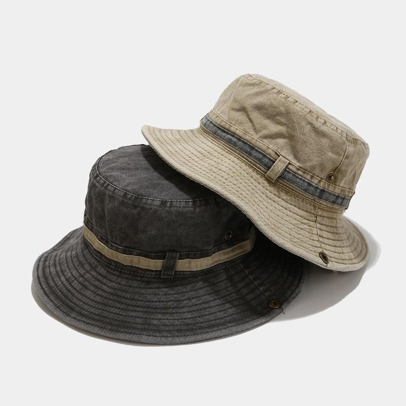 Unisex Washed Cotton Wide Brim Sun Hat Fishing Hiking Outdoor Activities Fall